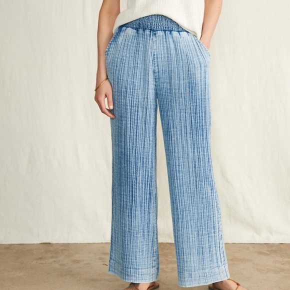 Faherty Pants - Faherty Dream Cotton Gauze Wde Leg Pant for Crafting Cutting Quilting Upcycle